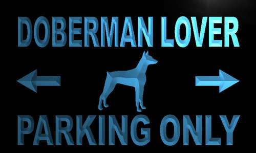 Doberman Lover Parking Only Neon Light Sign